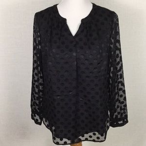 Talbots large Swiss dot popover top - so cute!